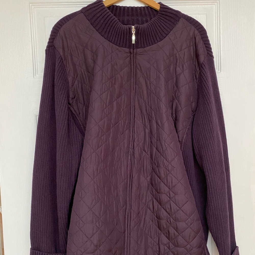 Long sleeve sweater with vest detailing